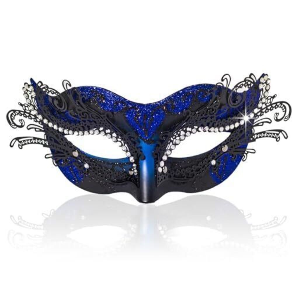 9708 2026 New Masquerade Mask , Metal Filigree Venetian Mask with Sparkle